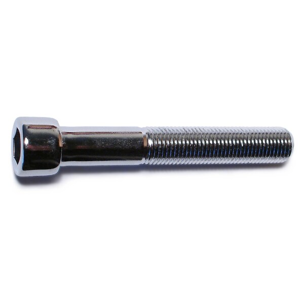 3/8"-24 Socket Head Cap Screw, Chrome Plated Steel, 2-1/2 in Length, 6 PK